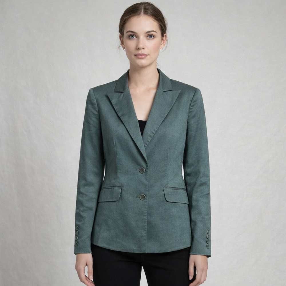 BCBGMaxAzria Women's Aqua/Gray Blazer